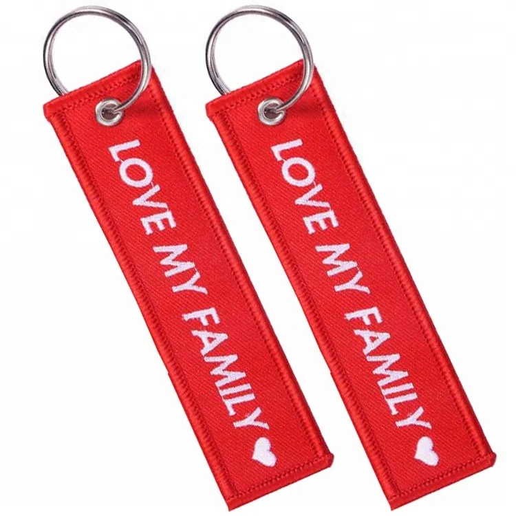 Customized Size Brand Name Label Tag Letters Printing Keychain Embroidery Iron on Patches