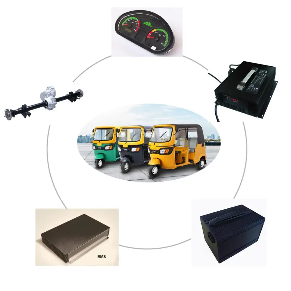 4000W 72V Moteur Electrique Transaxle Trike Tricycle Rear Axle Assembly