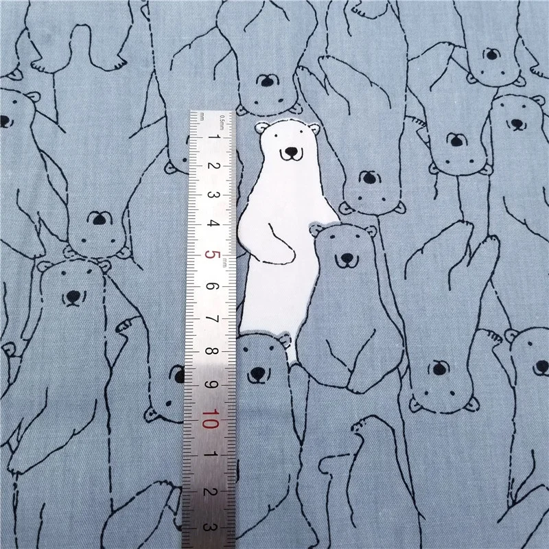 
Cute Bear Cloth 100 Cotton Twill Cartoon Print Woven Fabric for Sewing Kid Supplies 
