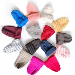 Hot sale kids knitted real mink fur bobble hat beanie hat