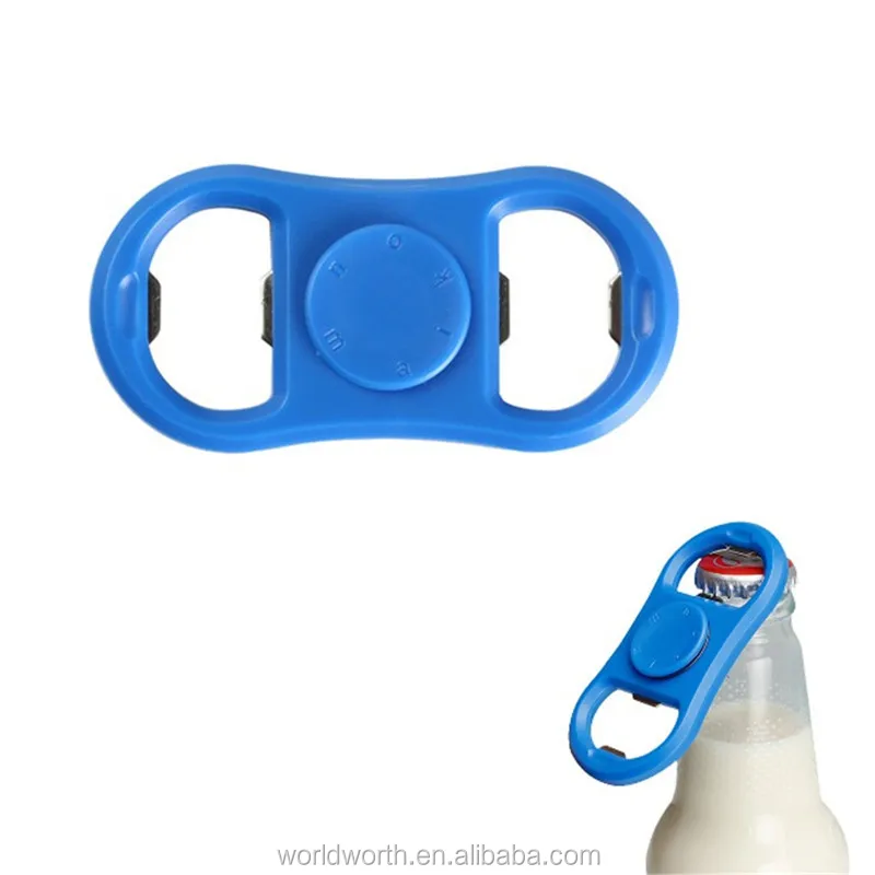 Metal Beer Bottle Opener Promotion Gifts Custom Printing Logo Spinner Bear Opener Finger Toy Fidget Spinner Bottle Opener