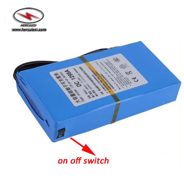 Mini 12V 9800mAh Rechargeable DC Battery Pack Lipo 12V 18650 Battery Pack for Backup Power Supply