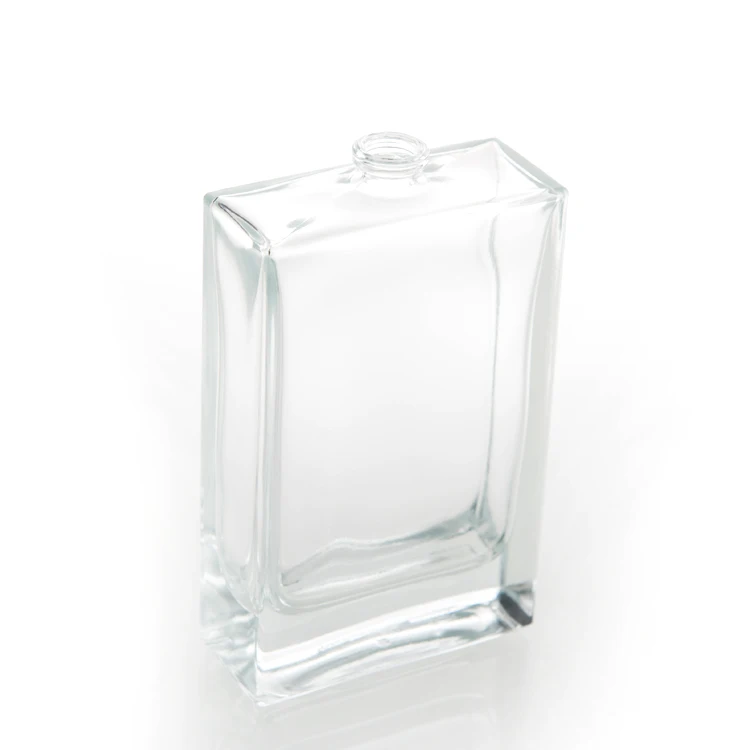 High quality Square clear glass bottles unique shape bottle perfume 50 ml 75ml 80ml 100ml glass for oil filling