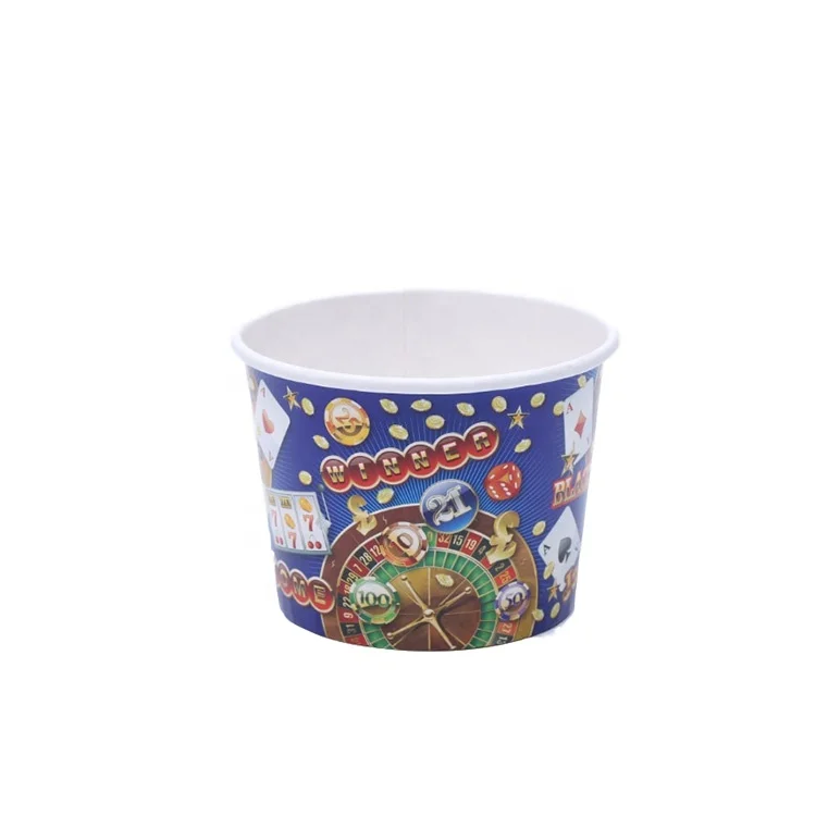 Custom printed cartoon 4oz disposable compostable white cardboard paper ice cream packaging cup