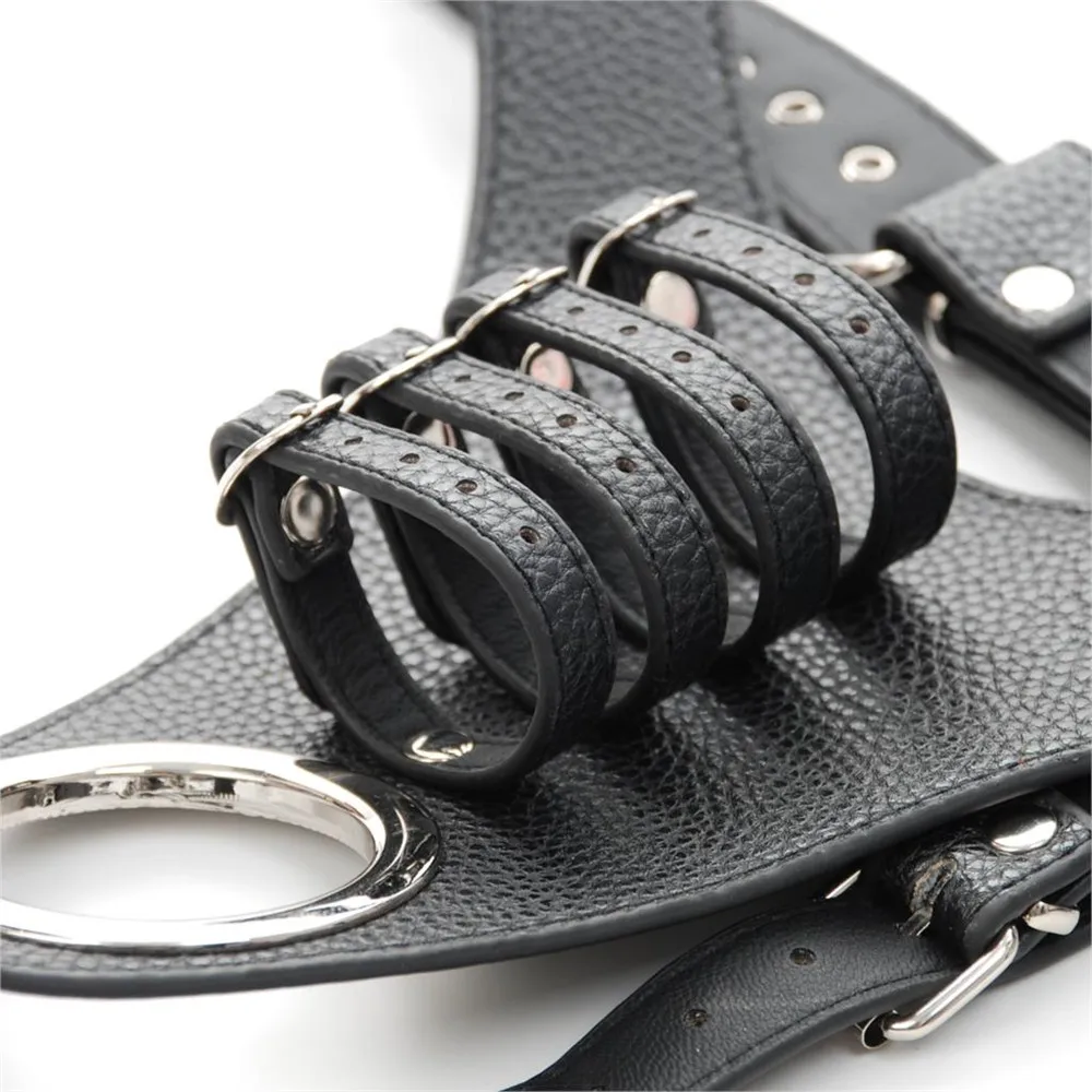 Leather Chastity Cock Cage Fixed Penis Ring Male Chastity Device Belt Penis Sleeve Bondage Devices Male Leather Bondage