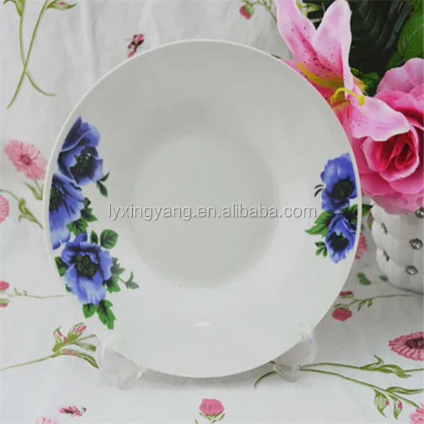 green ceramic plates for soup, arabic dinner plates, flower printing ceramic plate