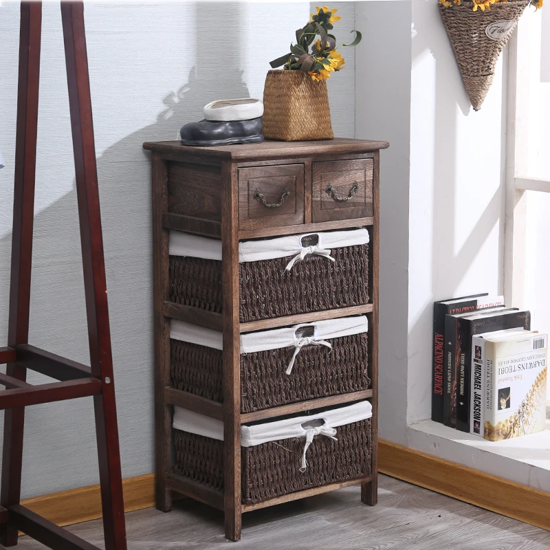 Rattan Drawer Living Room Furniture Kitchen Cabinet