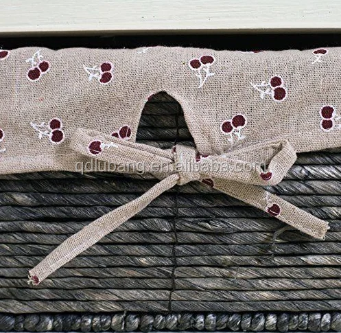 Wooden Storage Cabinet Beige Wicker Sideboard Drawers Cupboard Vintage Furniture