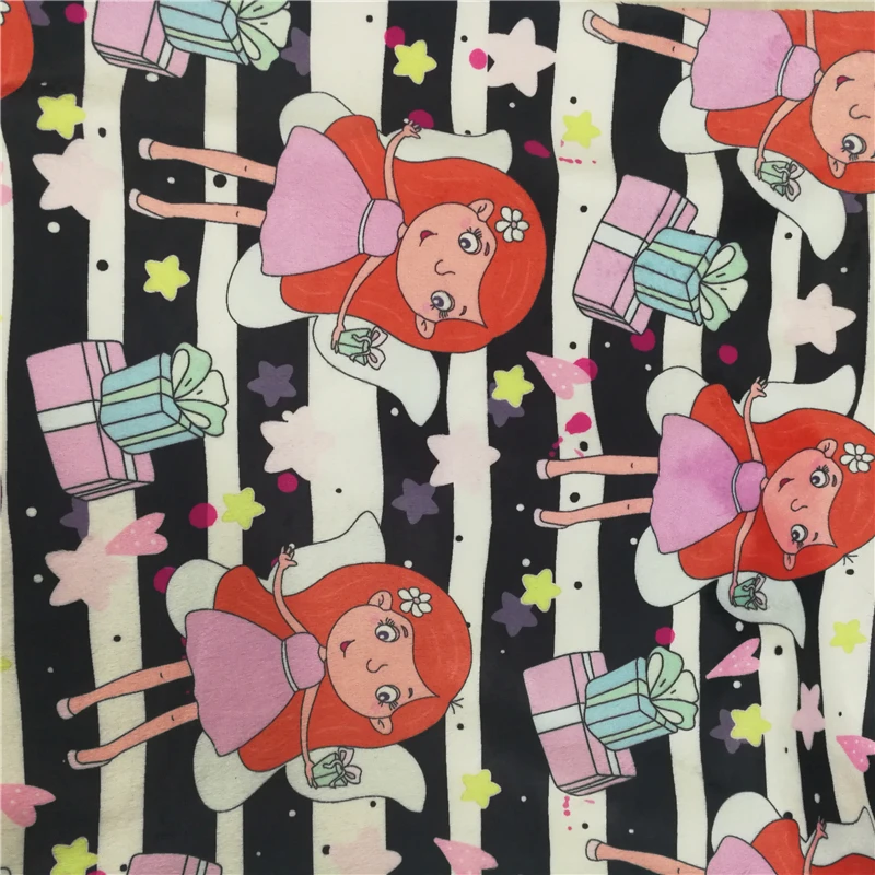 Soft Knitted Minky Cartoon Crystal Velvet Polyester Fabric For Baby Products