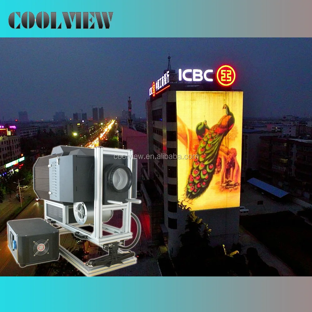 outdoor logo gobo building advertising 15000 lumens projector for powerful image projection