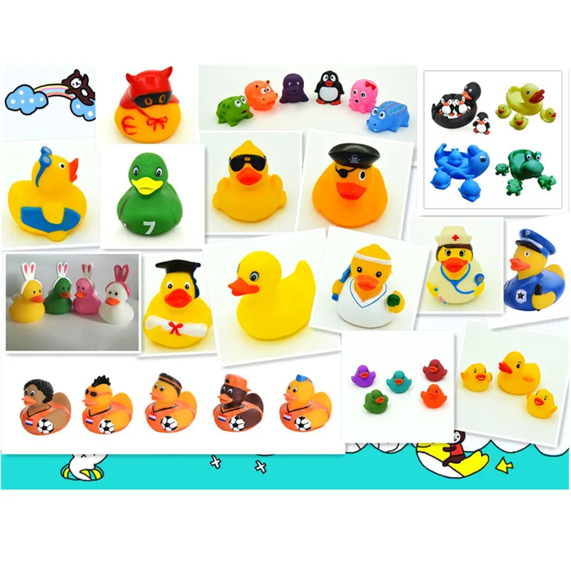 
Squeeze Sound Funny Gift For Baby Kids Colorful Soft Floating Rubber Duck 
