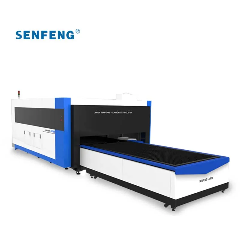 Senfeng fiber laser cutting machine SF3015HM with full cover for cutting tubes and plates