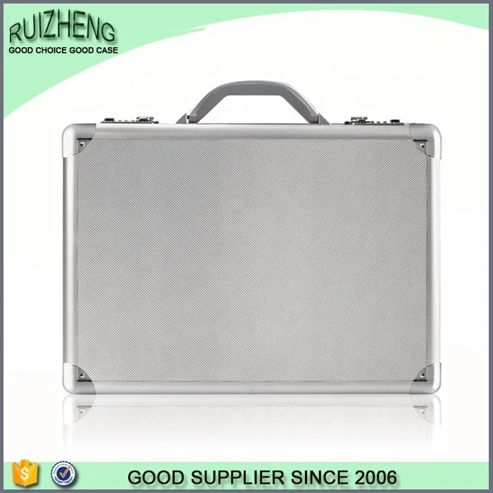 Hard Aluminum Alloy  briefcase Sample Carrying  Case Aluminum Travel  Document  Suitcase With combination lock