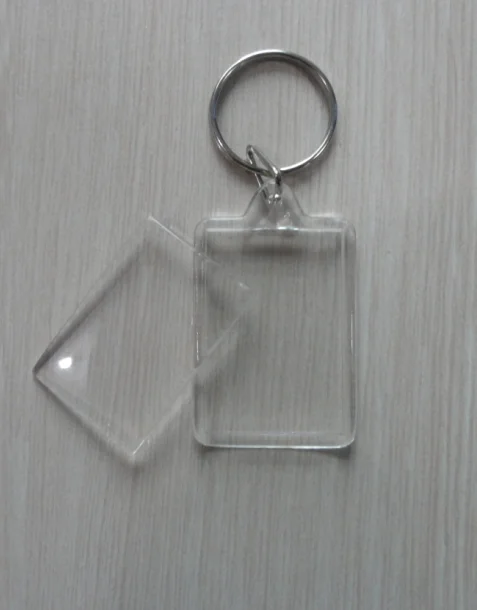 Acrylic plastic photo frame keychain 45x35mm blank keyring