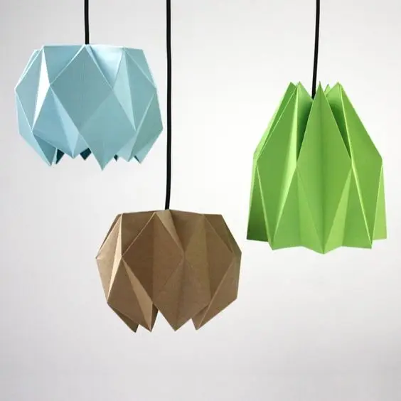 Hot Sell Amazing Origami Lamp Shade Blue Lanterns