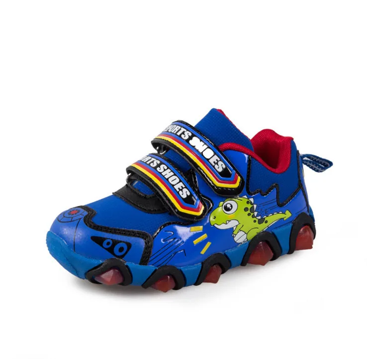 New arrival shoes  Boy  light  LED lights shiny small dinosaur pattern shoes for kids 2018