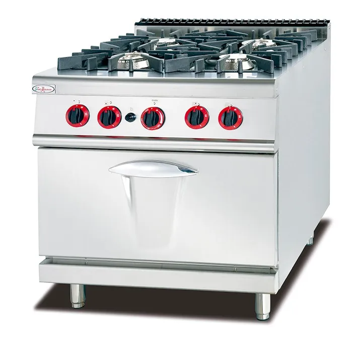 Electric 4-Burner Gas Cooking Range Oven