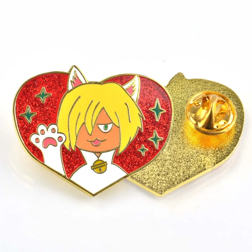 Oem Odm Artigifts Manufacturer Wholesale Enamel Lapel Pin Stamping Metal Heart Shaped Pin Badges Custom Brooches And Pins