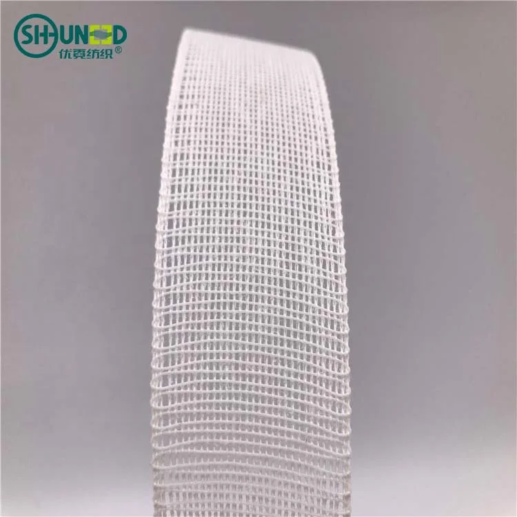 Stiff mesh nylon cotton fabric roll woven resin fabric fusible interlining for flattening suits/shirts/garment/curtain