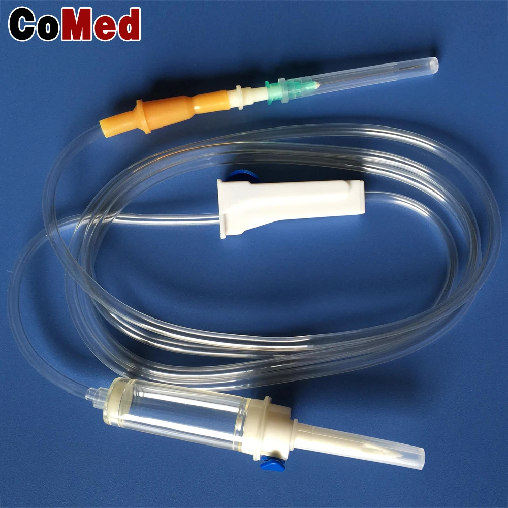 Disposable IV infusion set with air vent 60 drips 20 drips