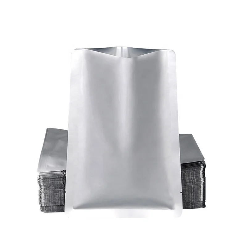Laminated 3 side seal vacuum pouch aluminum foil packet bag for snack packaging with tear