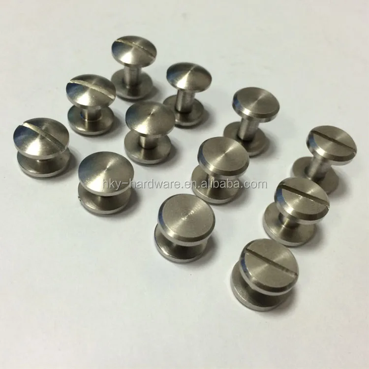 
flat domed head stainless steel chicago screw for leather belt 