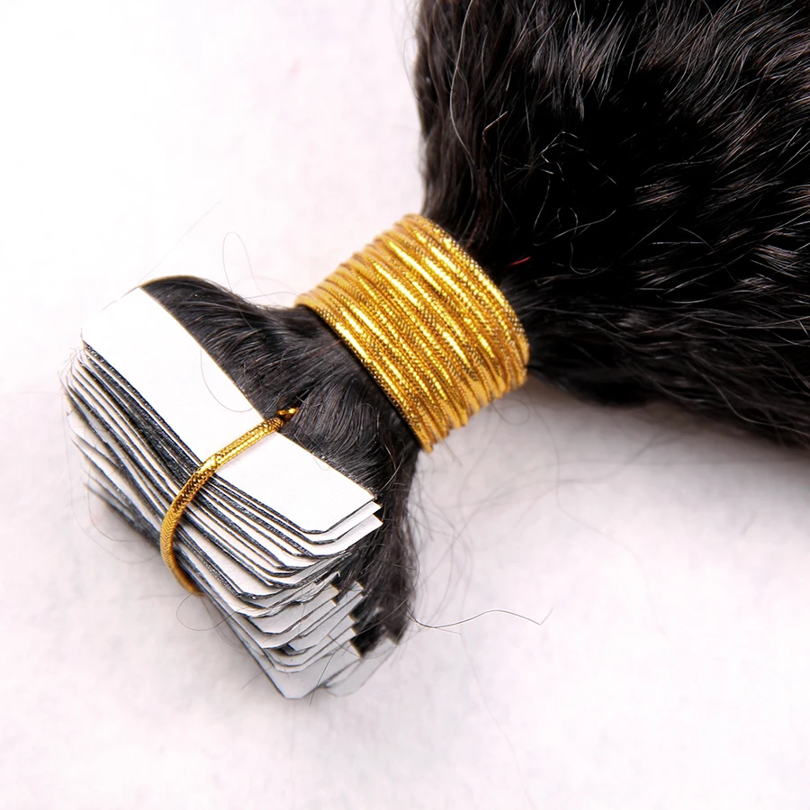 wholesale high quality kinky straight tape hair