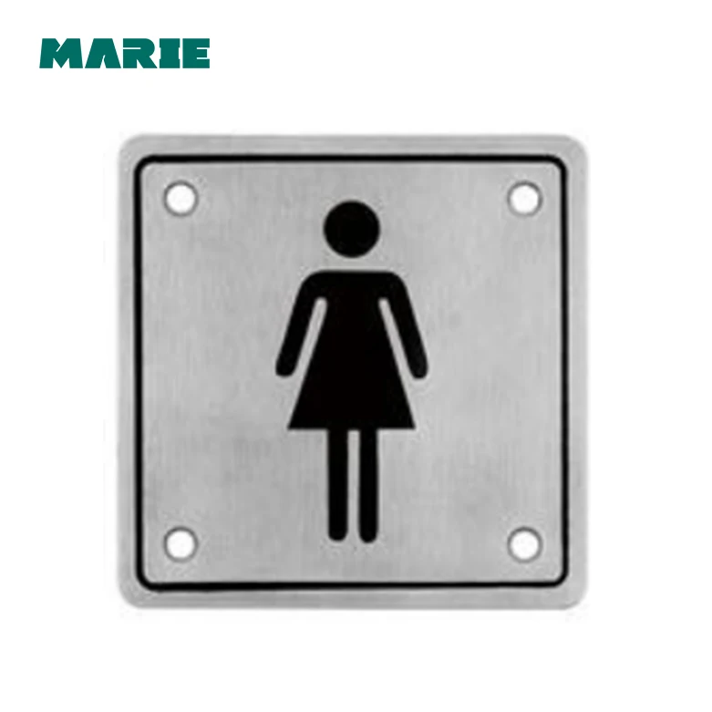 Stainless steel rectangle man or woman toilet door sign plate