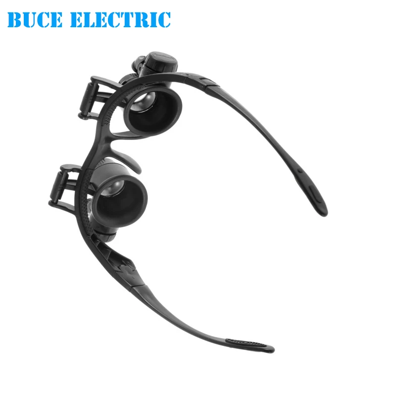 Headband Magnifying Glasses With LED Light Jeweler Watch Repair Magnifier Loupe Double Eye Measurement Tools 2017