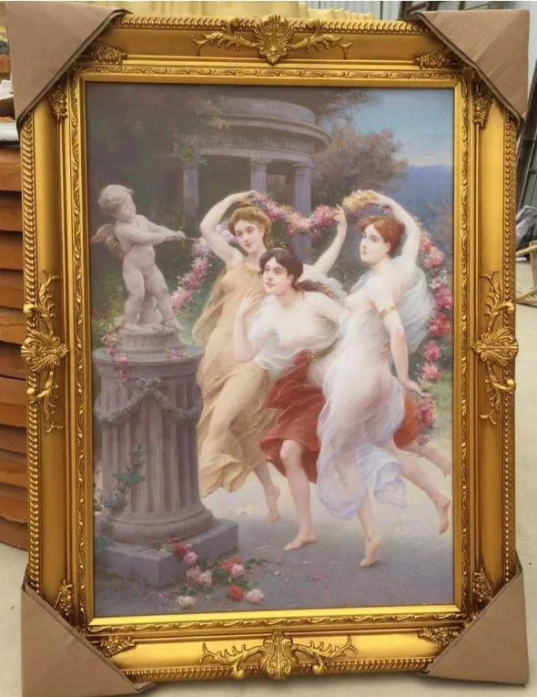 
Fine Wooden Picture Frame antique Gold Ornate photo Oil Painting Frame 