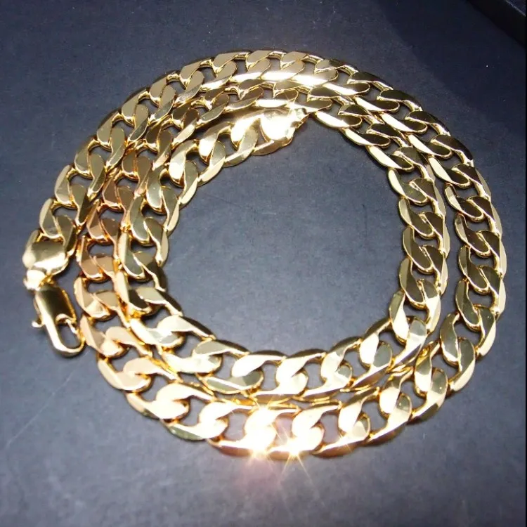 316l stainless steel diamond cut italian figaro 24k gold filled chain