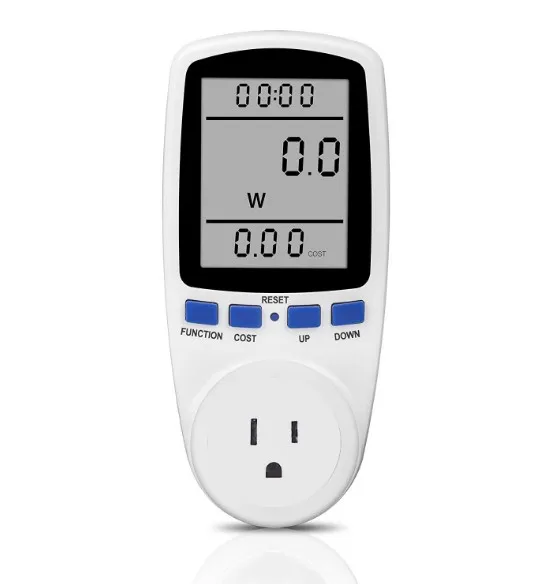 
Power Meter Plug, Electricity Usage Monitor Watt Volt Amps KWH Consumption Analyzer with Digital LCD Display Overload Protection 