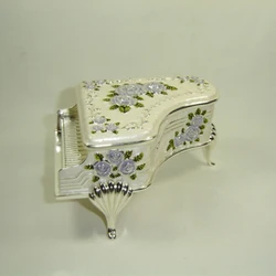 Fashion Piano Silver Enamel Metal Ring Box
