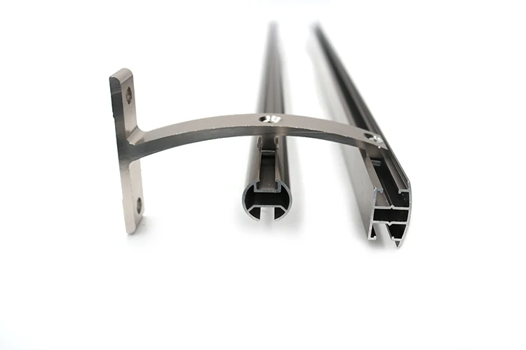 European aluminum extrusion shower curtain rod curtain track with screws and pulleys