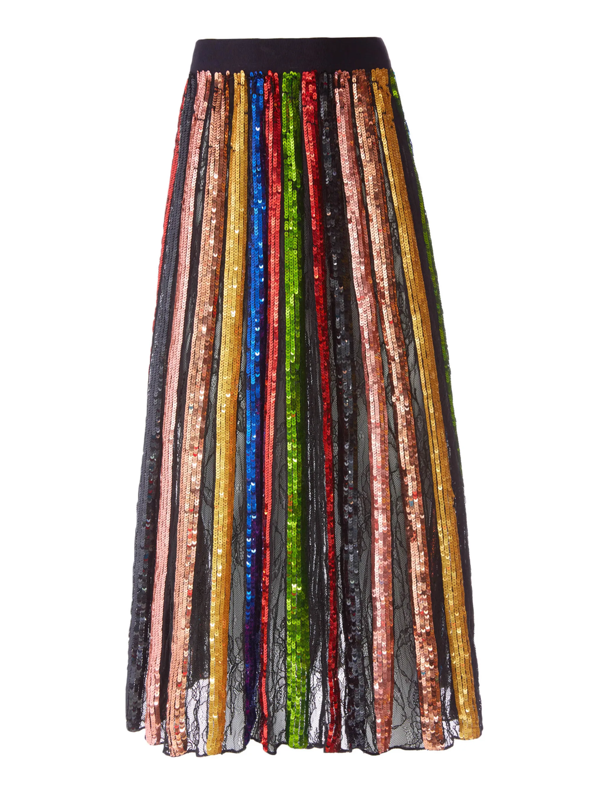 European And American Fashion Ladies High Waisted Long Sequin Stripes Skirt For Party