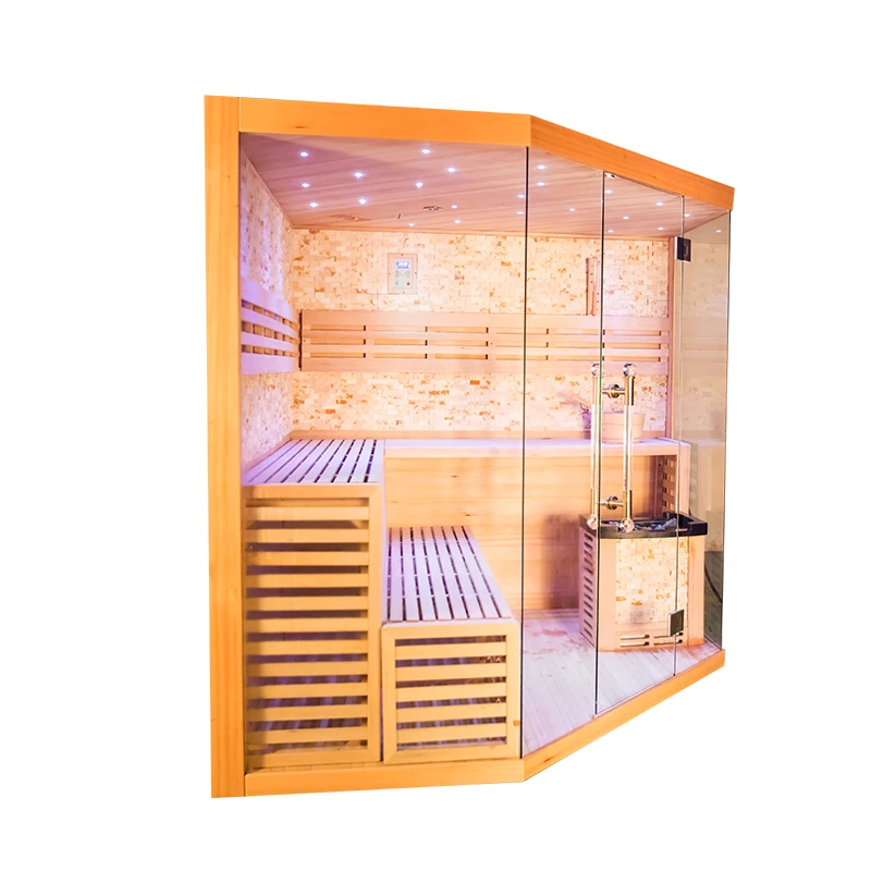 Outdoor Wet Steam Computer Control Panel Solid Wood Modern Hemlock Ozone Therapy Wet Steam Sauna Cabin 2 Years Graphic Design