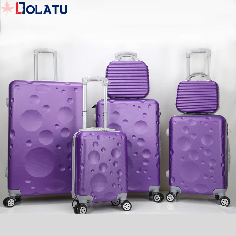 Customized 6pcs set Spinner Travel Luggage Set Scratch-Resistant Hard Case Suitcases with TSA Lock Made from ABS or PC Material