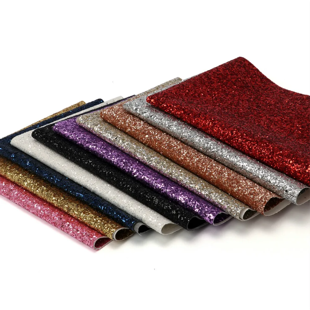 Wholesale price high quality chunky glitter fabric for wallpaper