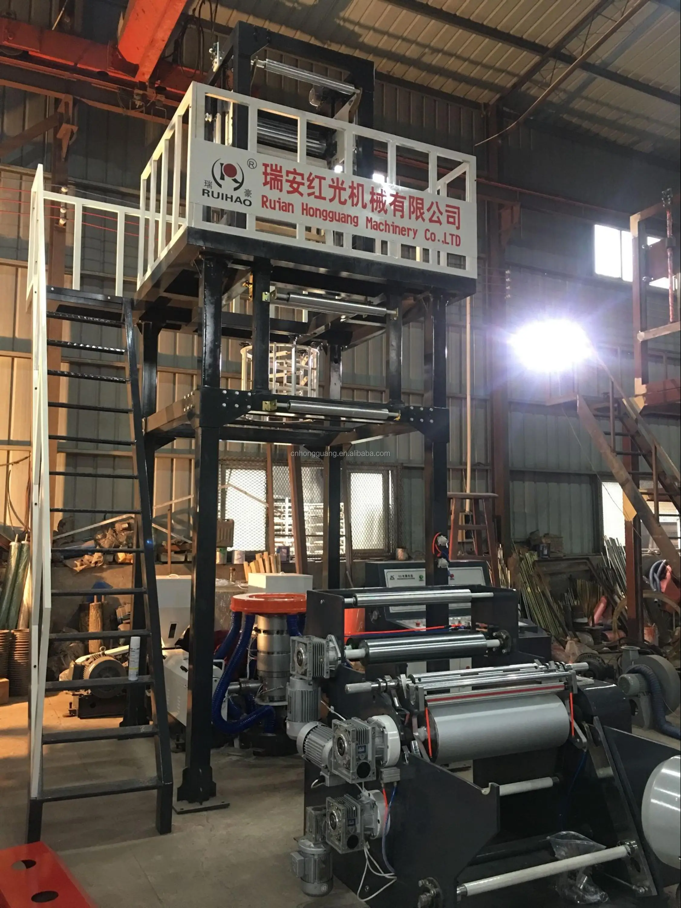 
automatic 3 layer 2 screw ABA polyethylene film blowing machine 