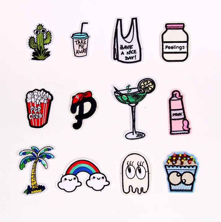 Promotion Eco-Friendly Feature Cute Stickers Embroidery Cartoon Patches For Kids Clothing