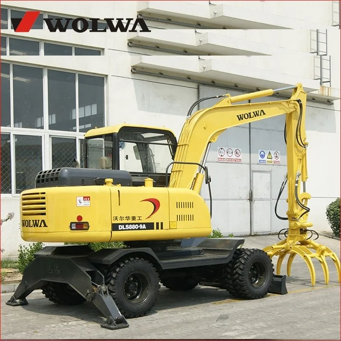 China DLS880-9AG Wheel Hydraulic Sugar Cane Loader Mini Wheel Excavator Loader For Sale