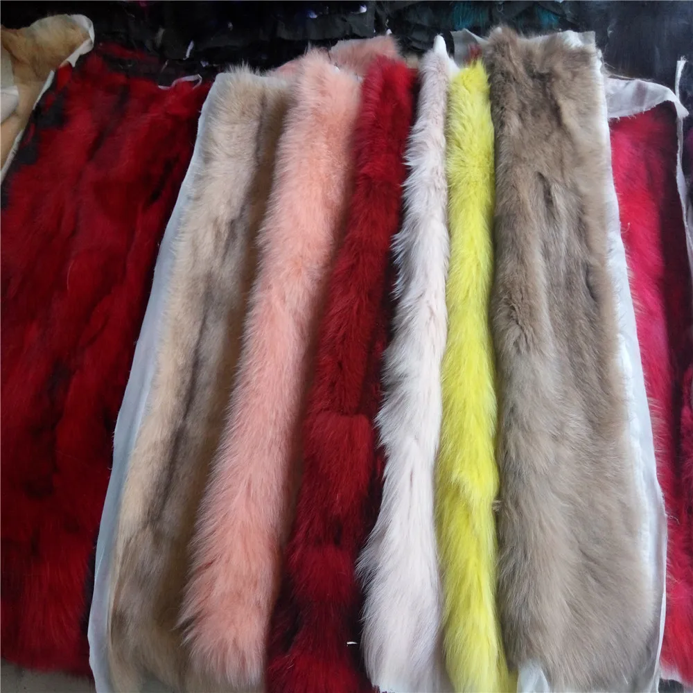 Factory Direct Sale Natural Fox fur Blanket Real Fox Belly Splicing Fur Plate 45*95cm