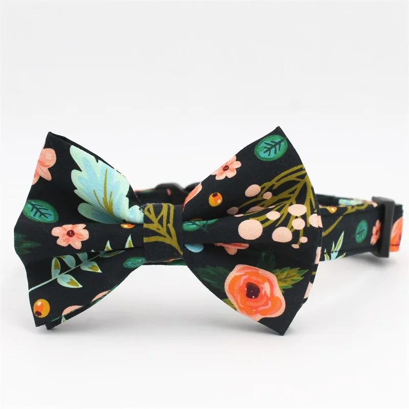 
floral personalized pet bow tie dog bandana collar with handmade wholesale for holidays gifts 