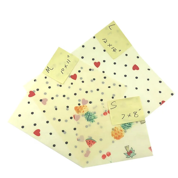 
Factory Direct Sale Food Safety Certified 100% Cotton Fabric Eco Friendly Reusable Beeswax Food Wrap 