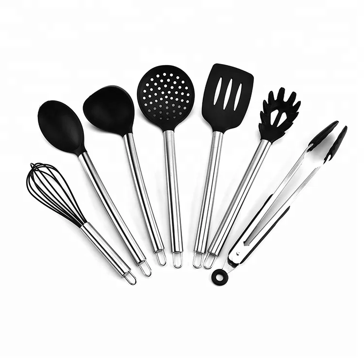 Amazon hot selling Non-stick Cooking ware Stainless Steel Kit Cooking Tool 7 piece Sets Kitchen Utensil Set