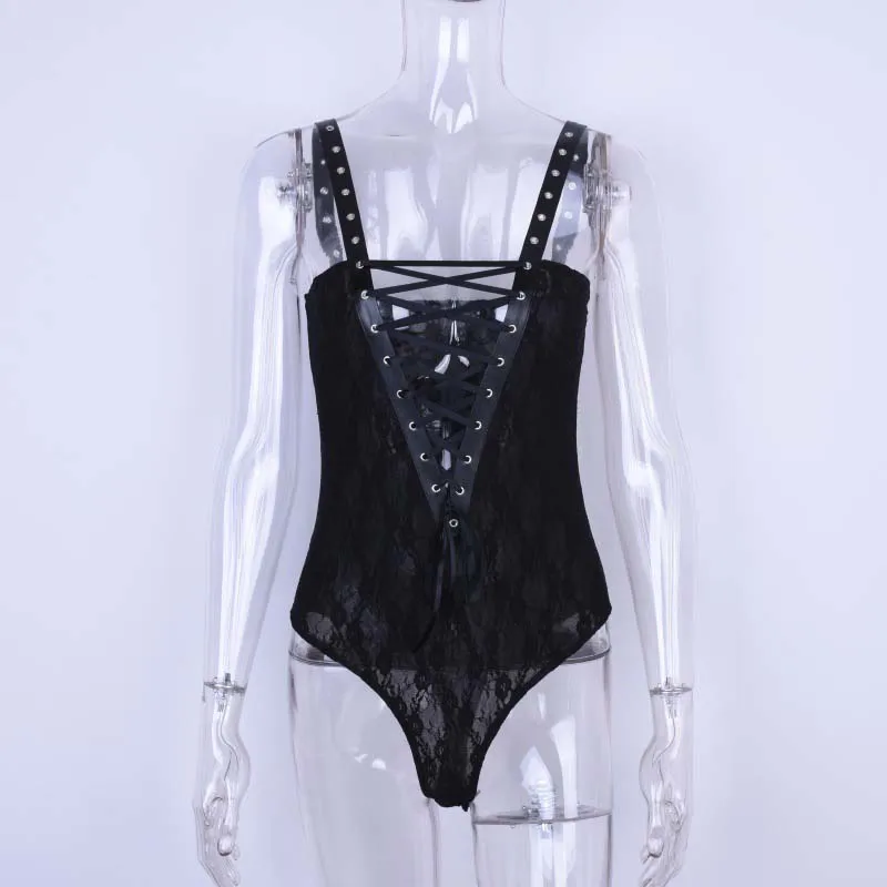 ladies cheap sexy bandages bodycon black lace bodysuits