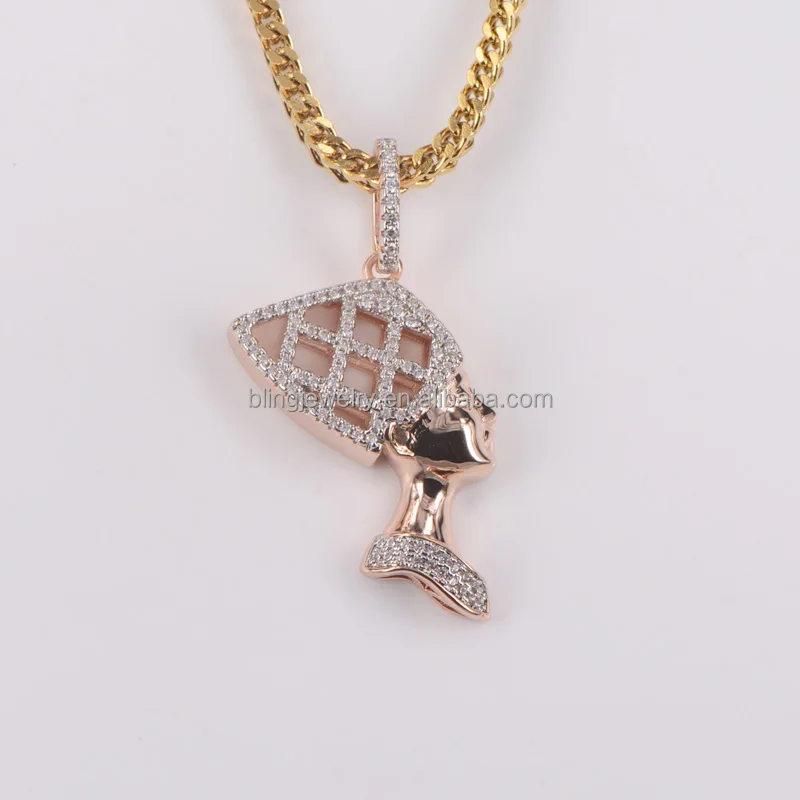 
2017 Hip Hop Egyptian Queen Charm Pendant with diamond 