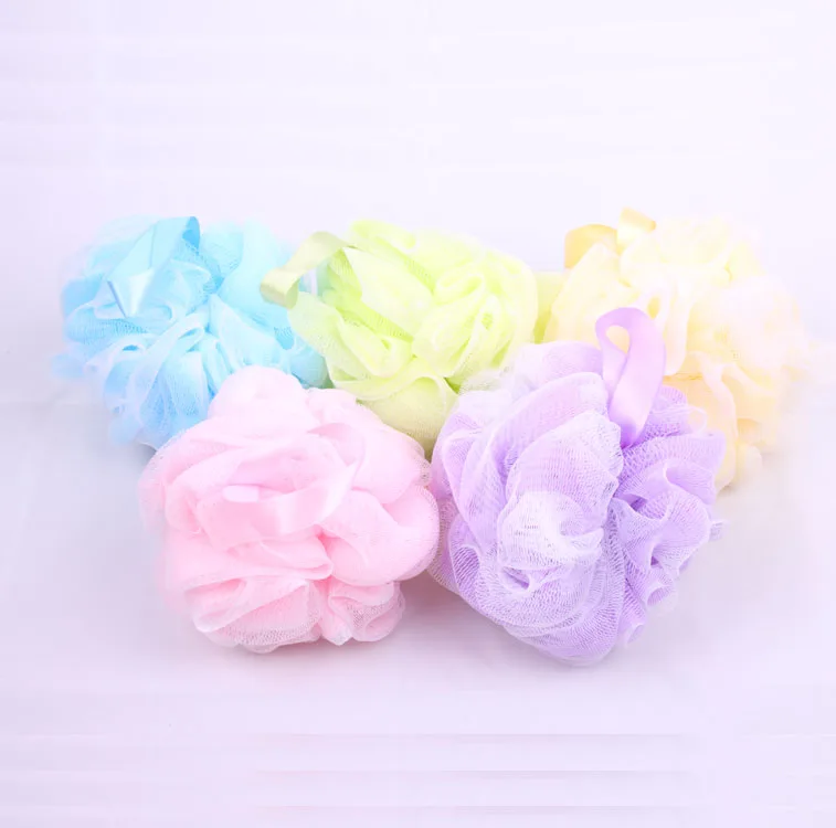 
Factory supplying exfoliate body scrub shower soap gel ball nylon net bathing scrubber 