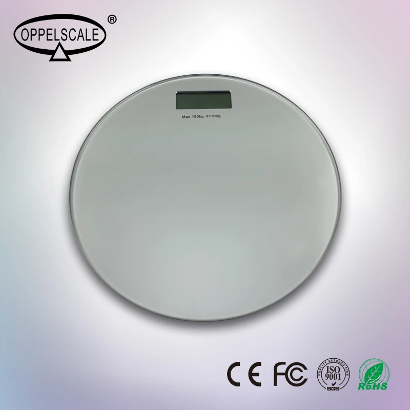 Round 6mm Tempered Glass Platform Digital Bathroom Scale