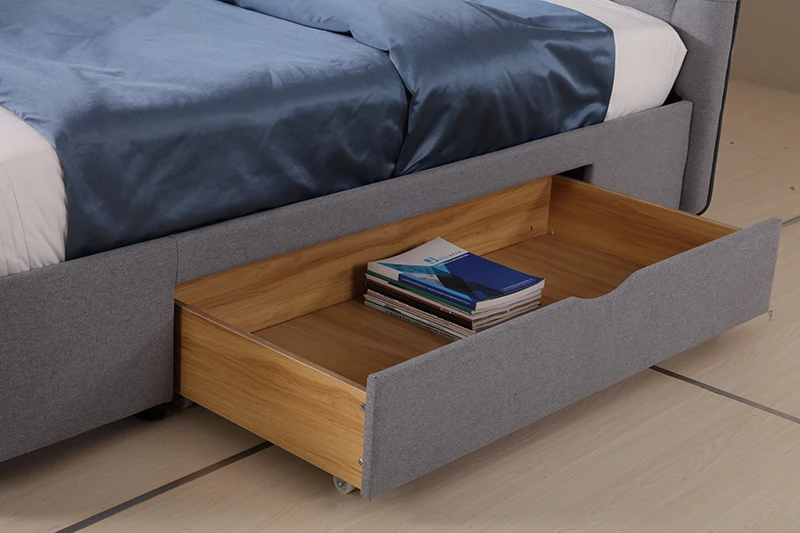
Factory Multifunctional Drawer Ottoman King Size Storage Soft Bed 